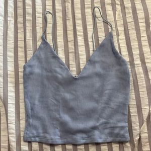 GARAGE light blue v neck ribbed tank top. women’s size S